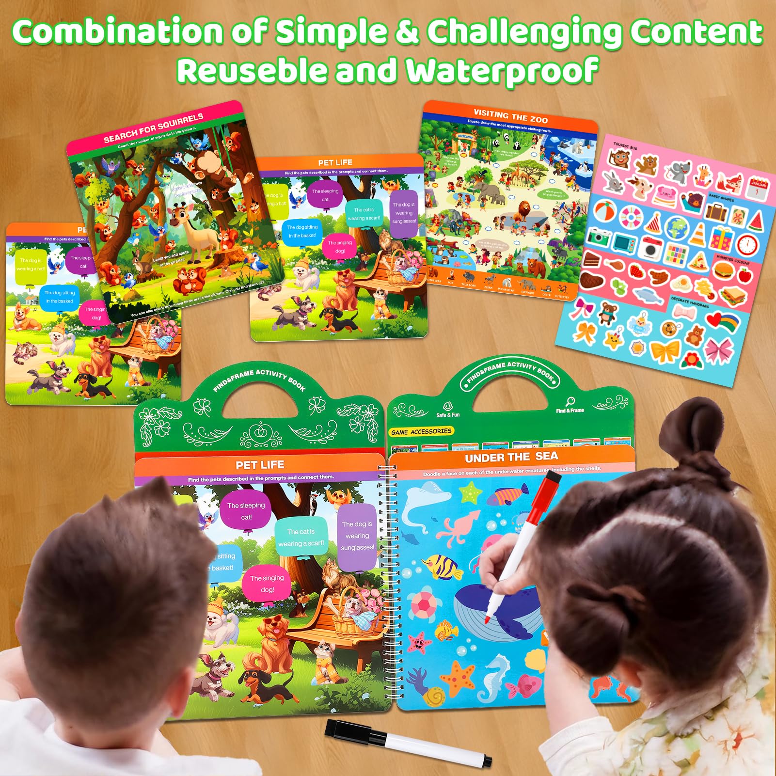 LAOSLAISI 14 double-sided mats with varied themes for preschool learning on the go
