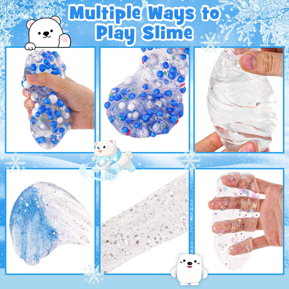 LAWOHO clear slime texture featuring satisfying stretch and crunch