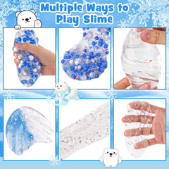 LAWOHO clear slime texture featuring satisfying stretch and crunch