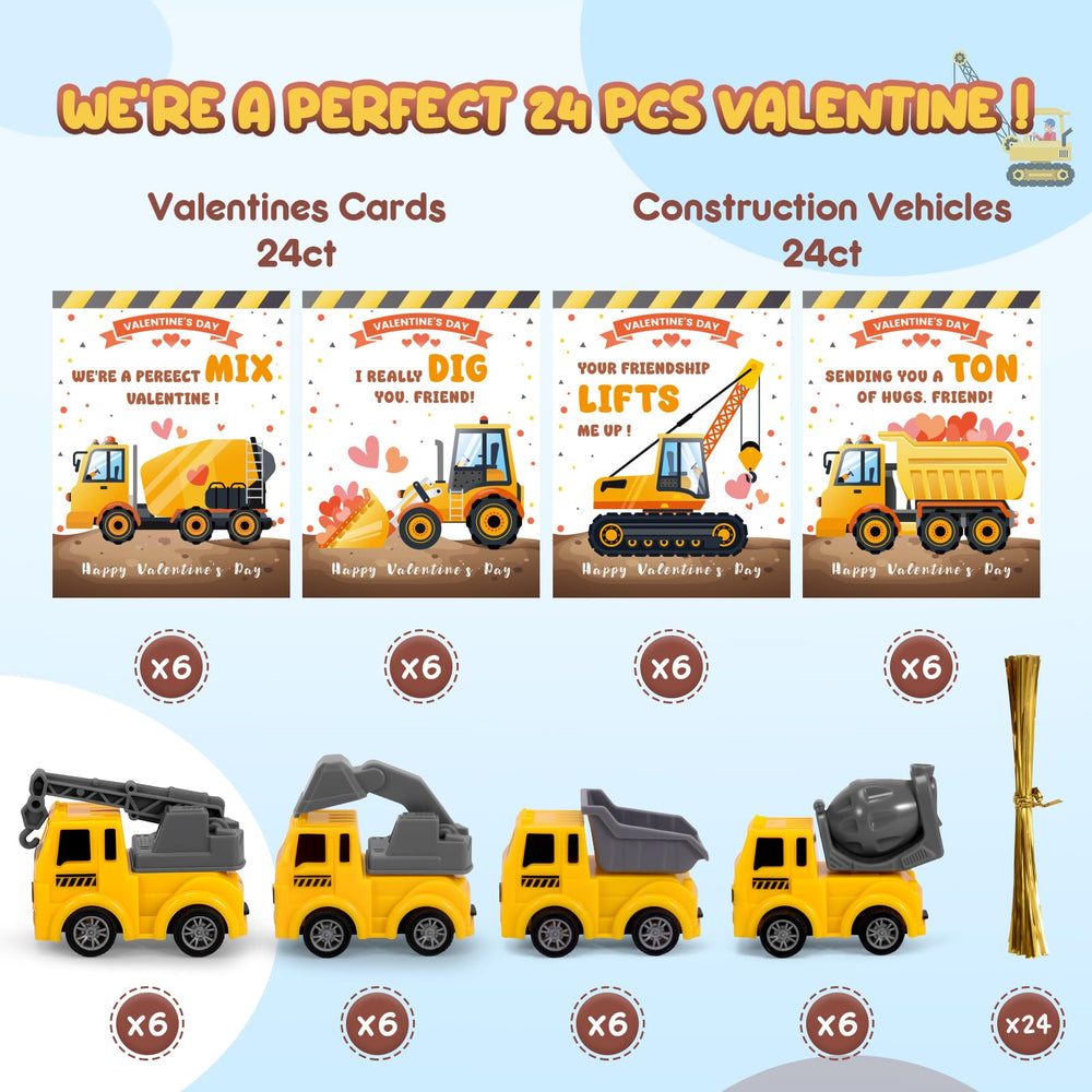 Laoyebaohao valentines with loader truck card, engaging trades-themed exchange