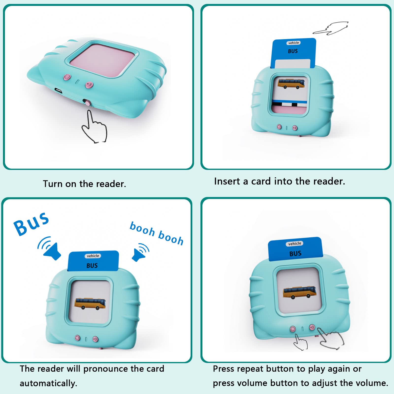 Lapare Audible Reader, music-function view, offers four songs to enhance playtime.