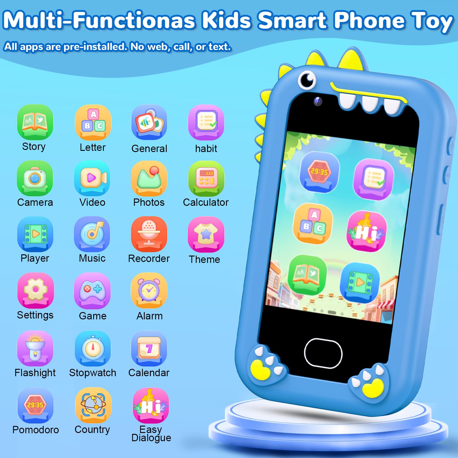 Lapare Kids Phone dual cameras enable playful photos and videos for kids.