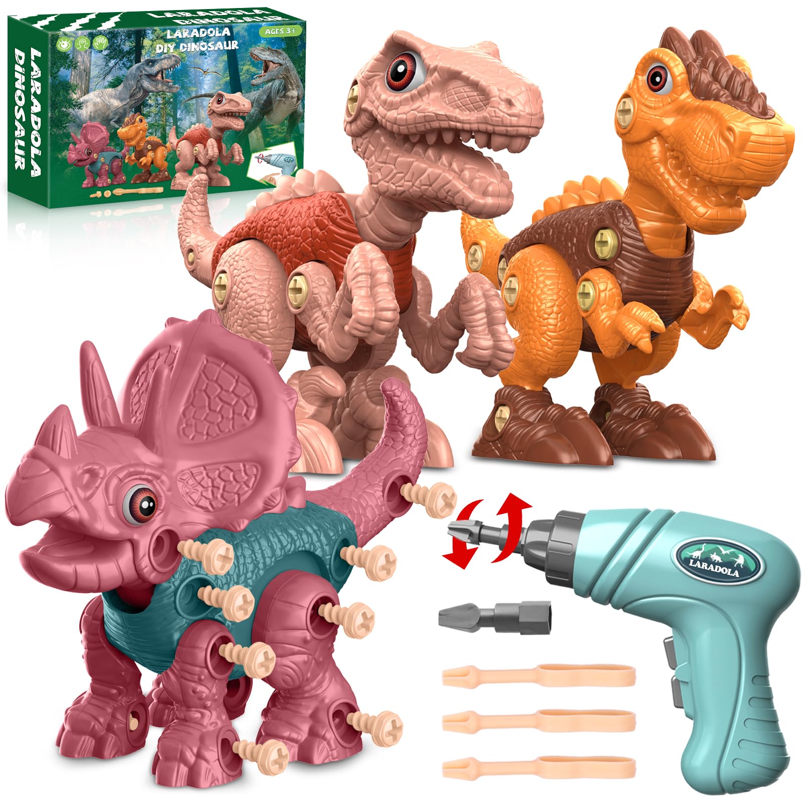Laradola blue Tyrannosaurus Rex dinosaur toy for hands-on STEM play.