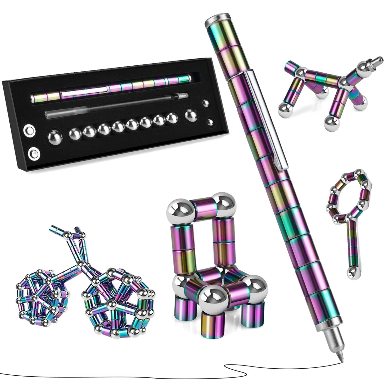 LARAH Color Fidget Pen Toy rings for tactile focus and stress relief.