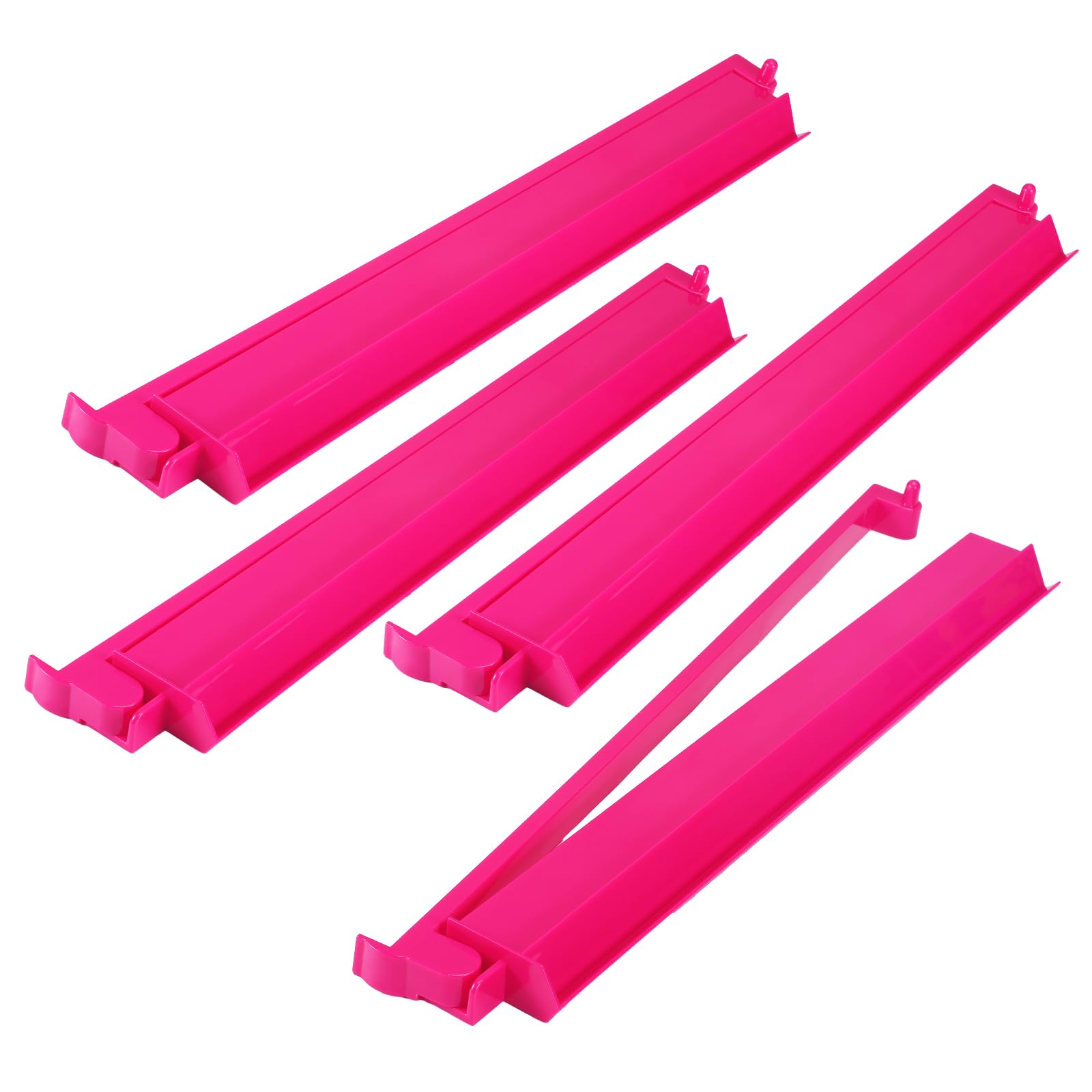 LaRandom four-pack hot pink acrylic mahjong racks with pushers for organized game setup