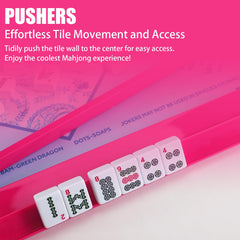 LaRandom pink racks with pushers in use during a game