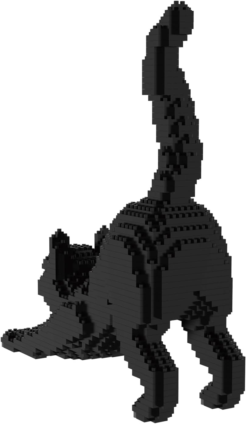 Larcele Cat micro building blocks close-up of tiny pieces for careful crafting.