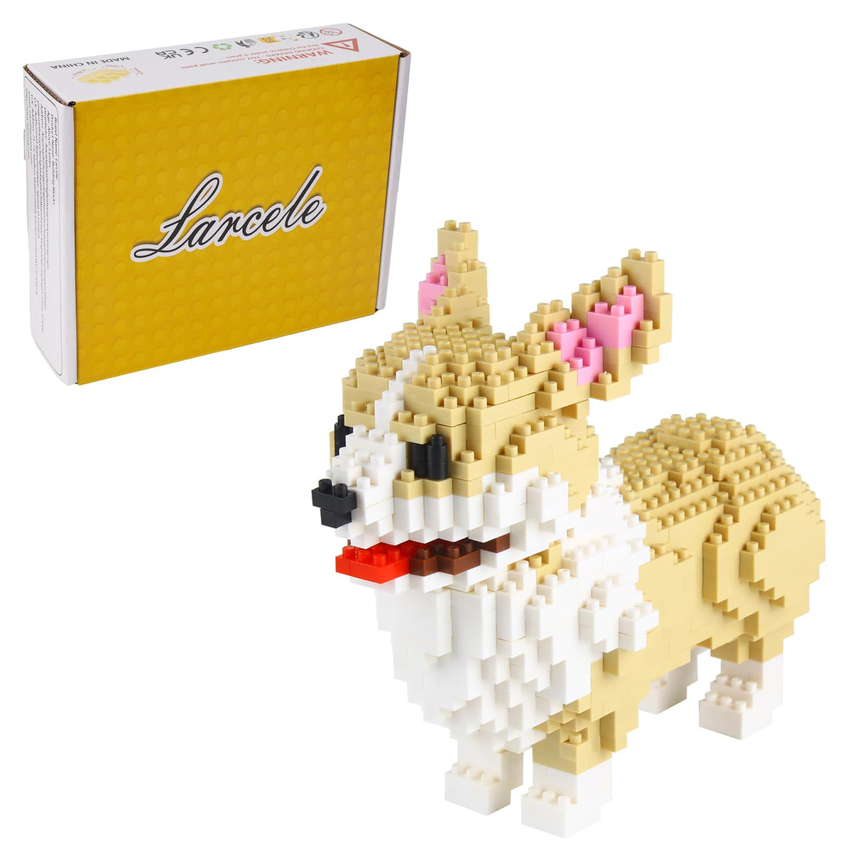 Larcele Micro Dog assembly model shows detailed brick construction for display and play.