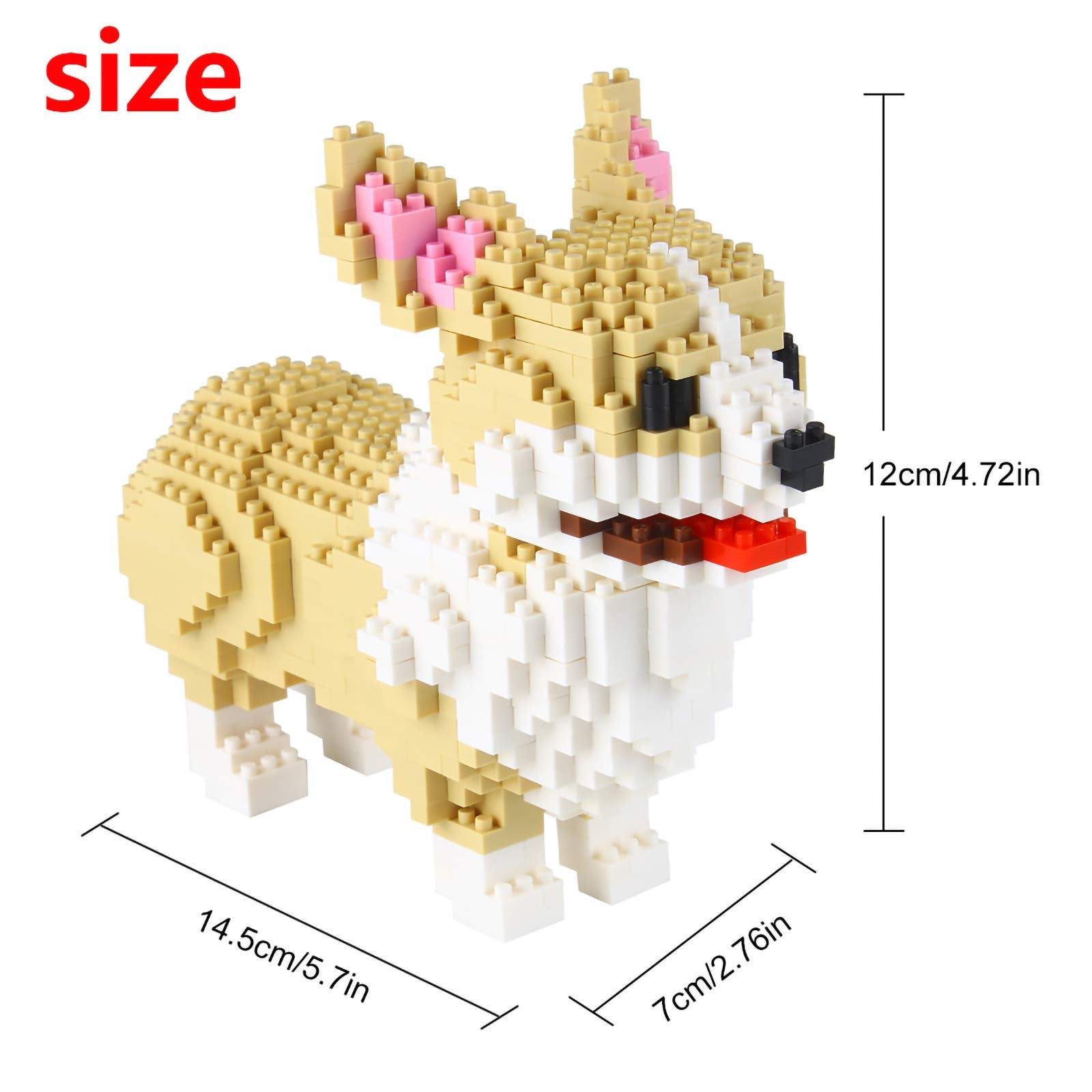 Larcele Micro Dog bricks closeup highlights tiny pieces for precise building sessions.