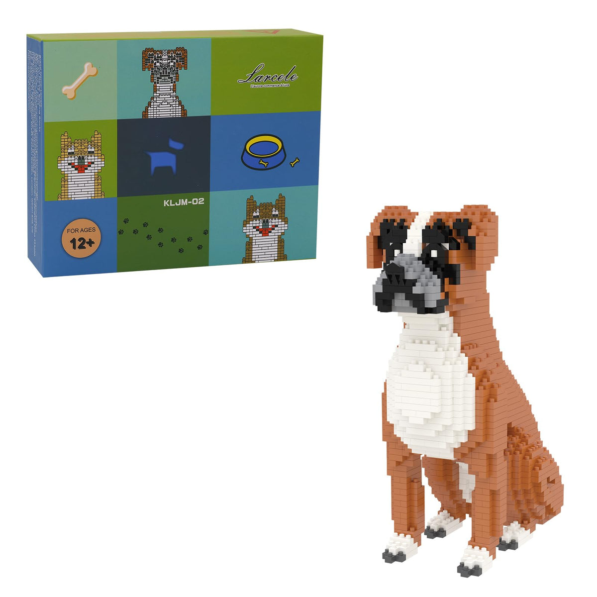 Larcele Micro Dog Building Blocks Boxer 1061 pieces close-up for detailed assembly