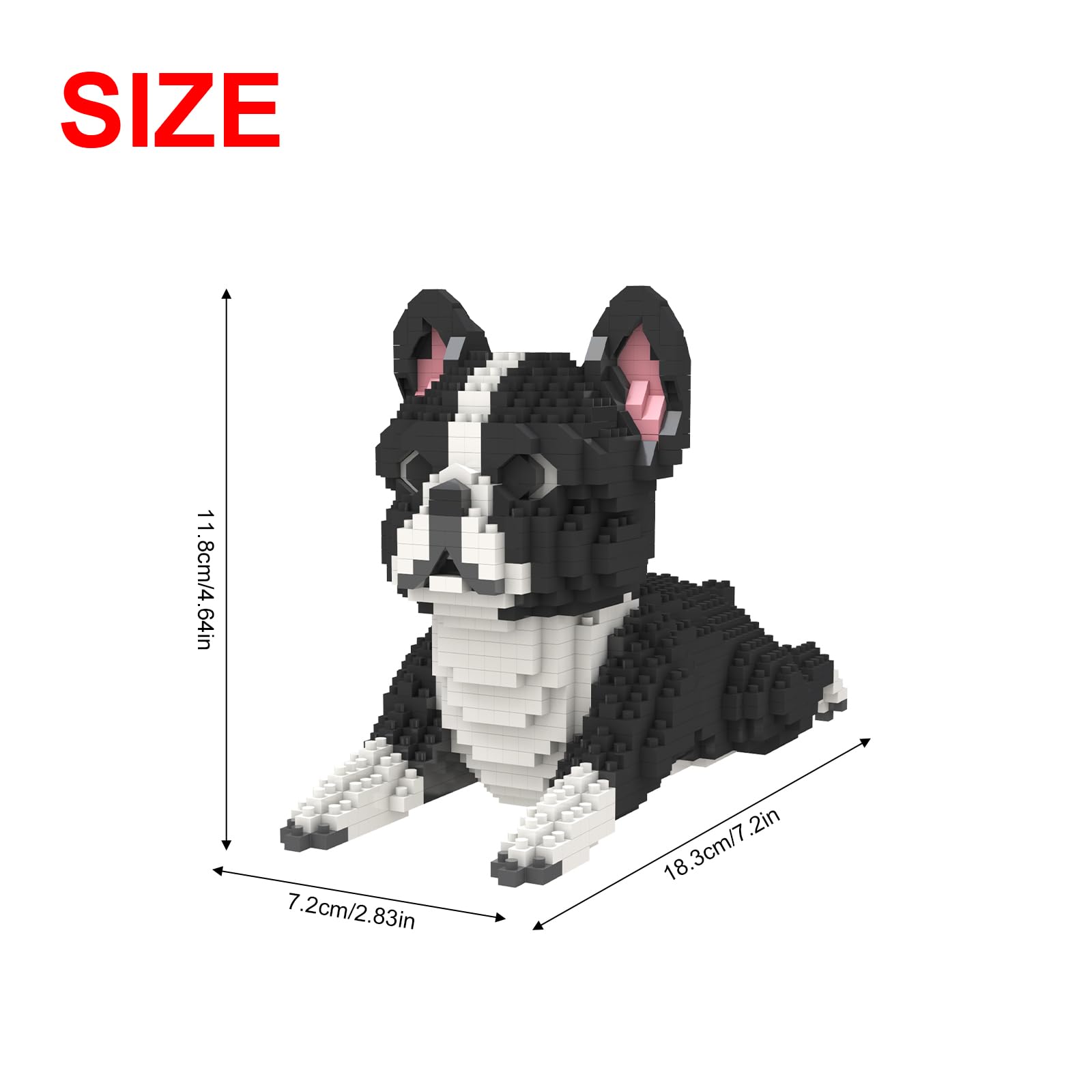 Larcele Micro Dog building blocks close-up; tiny bricks enable precise assembly.