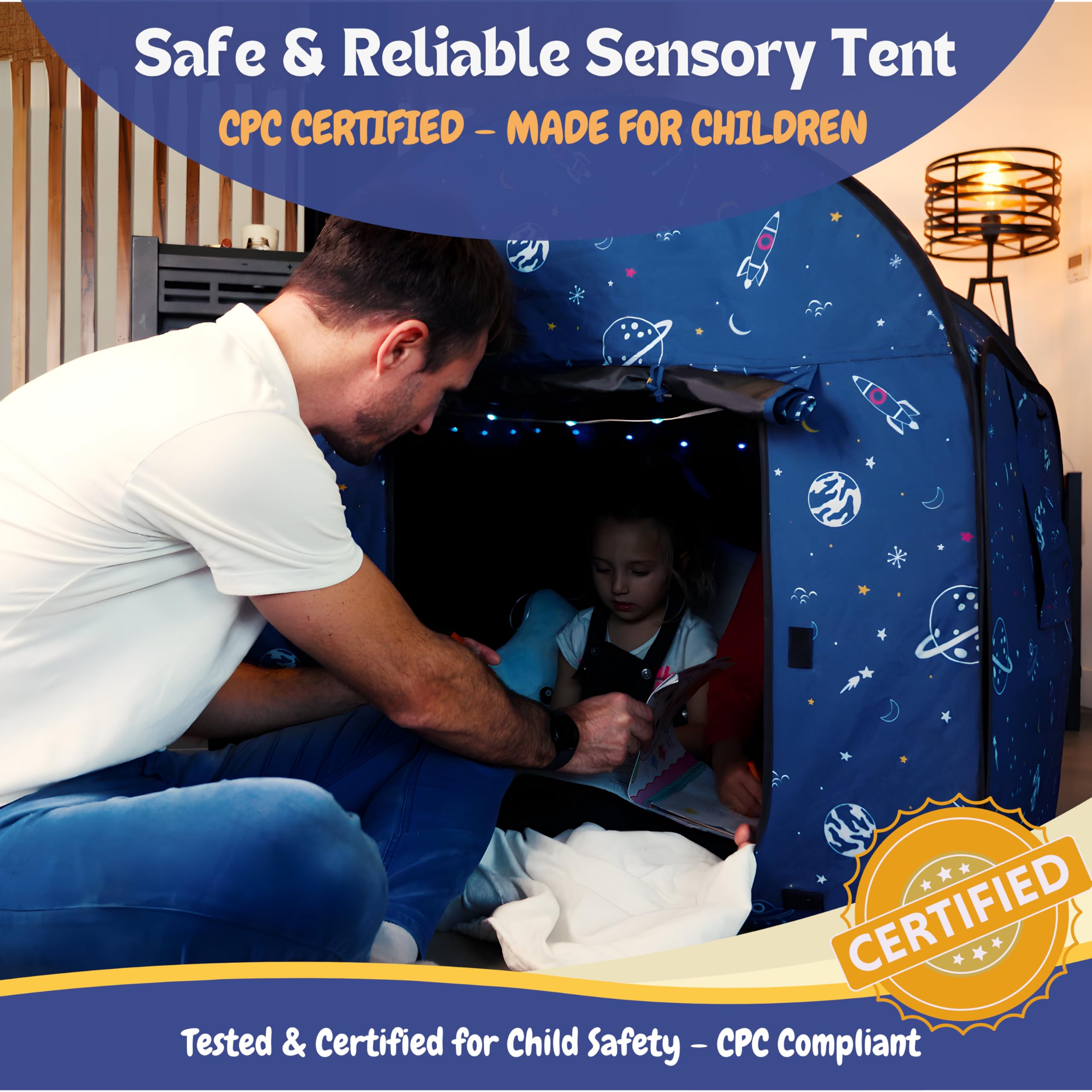 L'Arche sensory tent foldable design with carry bag enables quick setup anywhere.