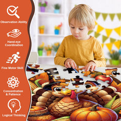 Larchio big-piece puzzle fosters hand-eye coordination and fine motor practice.