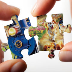 Larkipuzz complete-1000-piece puzzle-set with poster and storage card for easy organization.