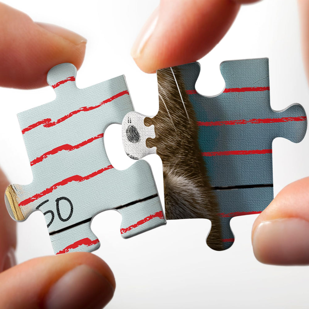 Larkipuzz puzzle pieces close-up showcasing sharp printing and precise fit