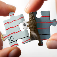 Larkipuzz puzzle pieces close-up showcasing sharp printing and precise fit