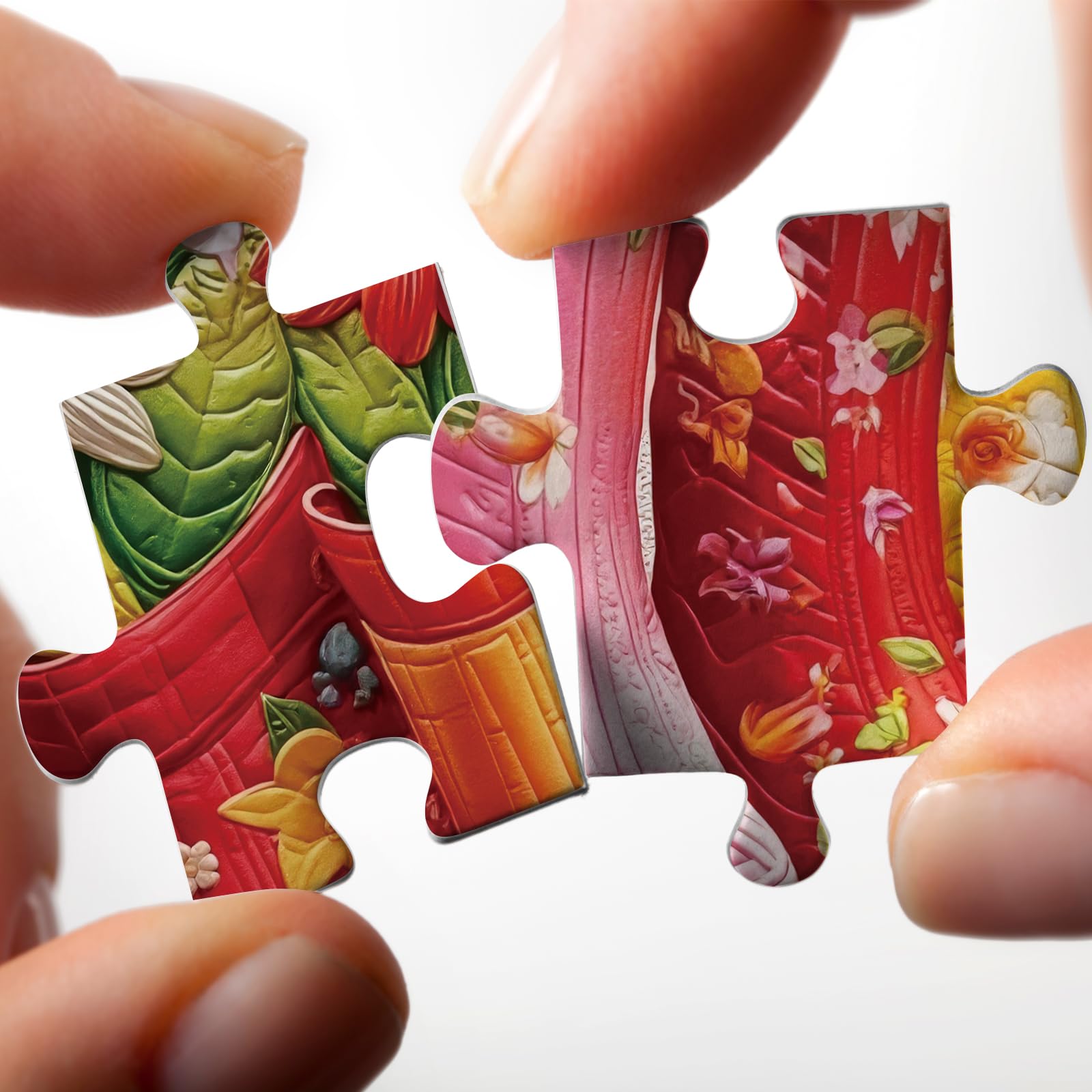 Larkipuzz storage box and pieces help organize puzzle components during assembly.