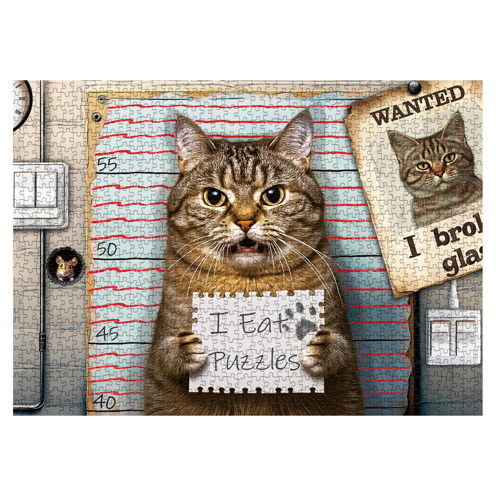 Larkipuzz suspect cat scene 1000-piece puzzle for immersive focus and mindful fun