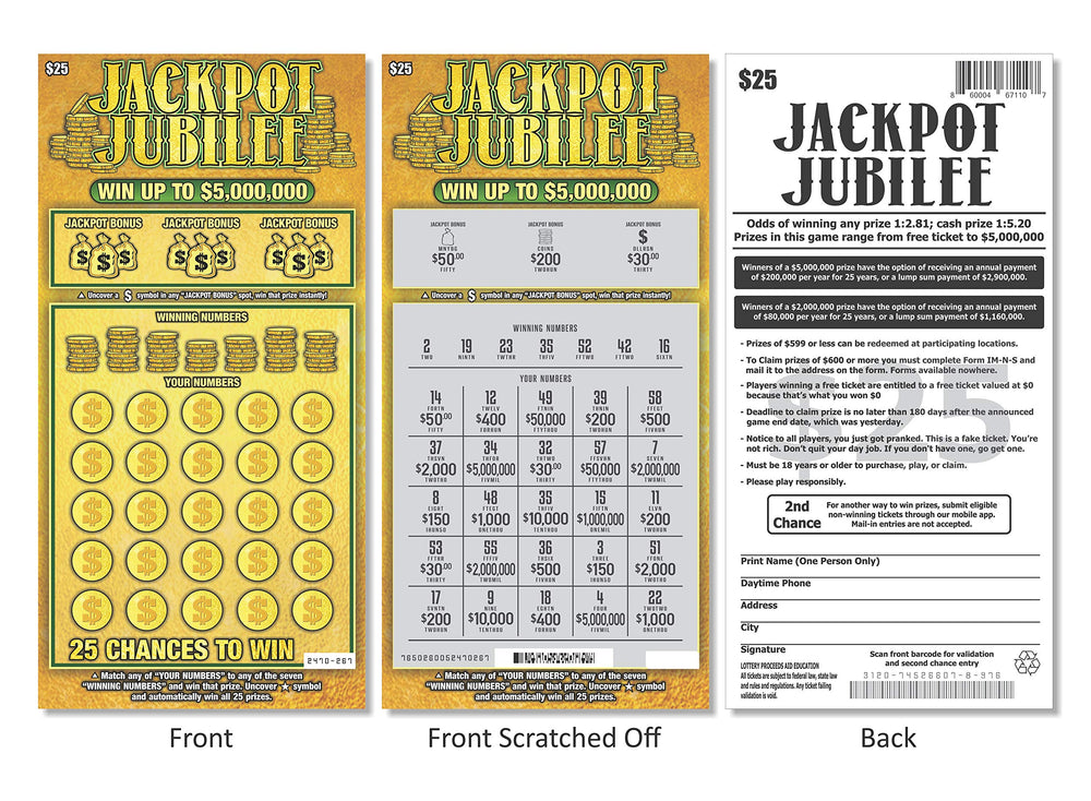 Larkmo Jackpot Jubilee back with realistic details and disclaimer