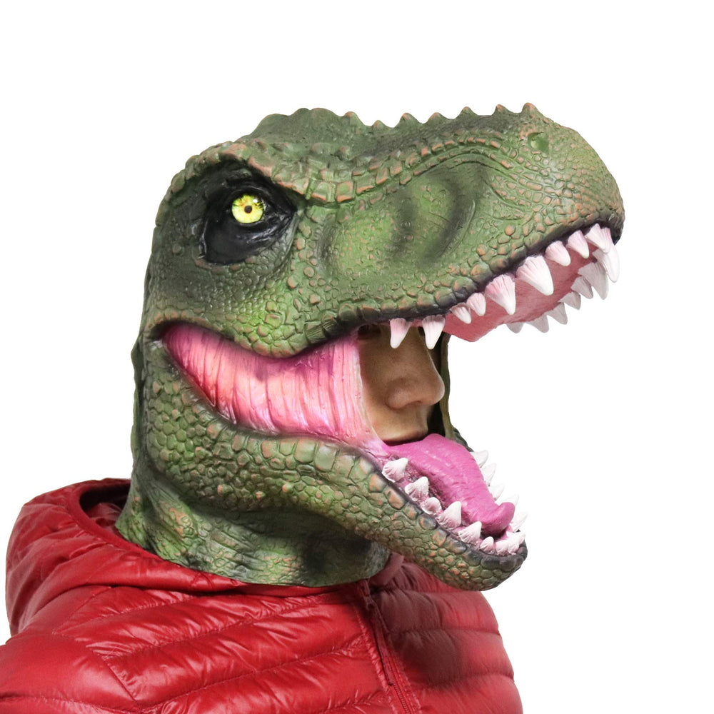LarpGears T-Rex head mask eye holes offering clear vision at events
