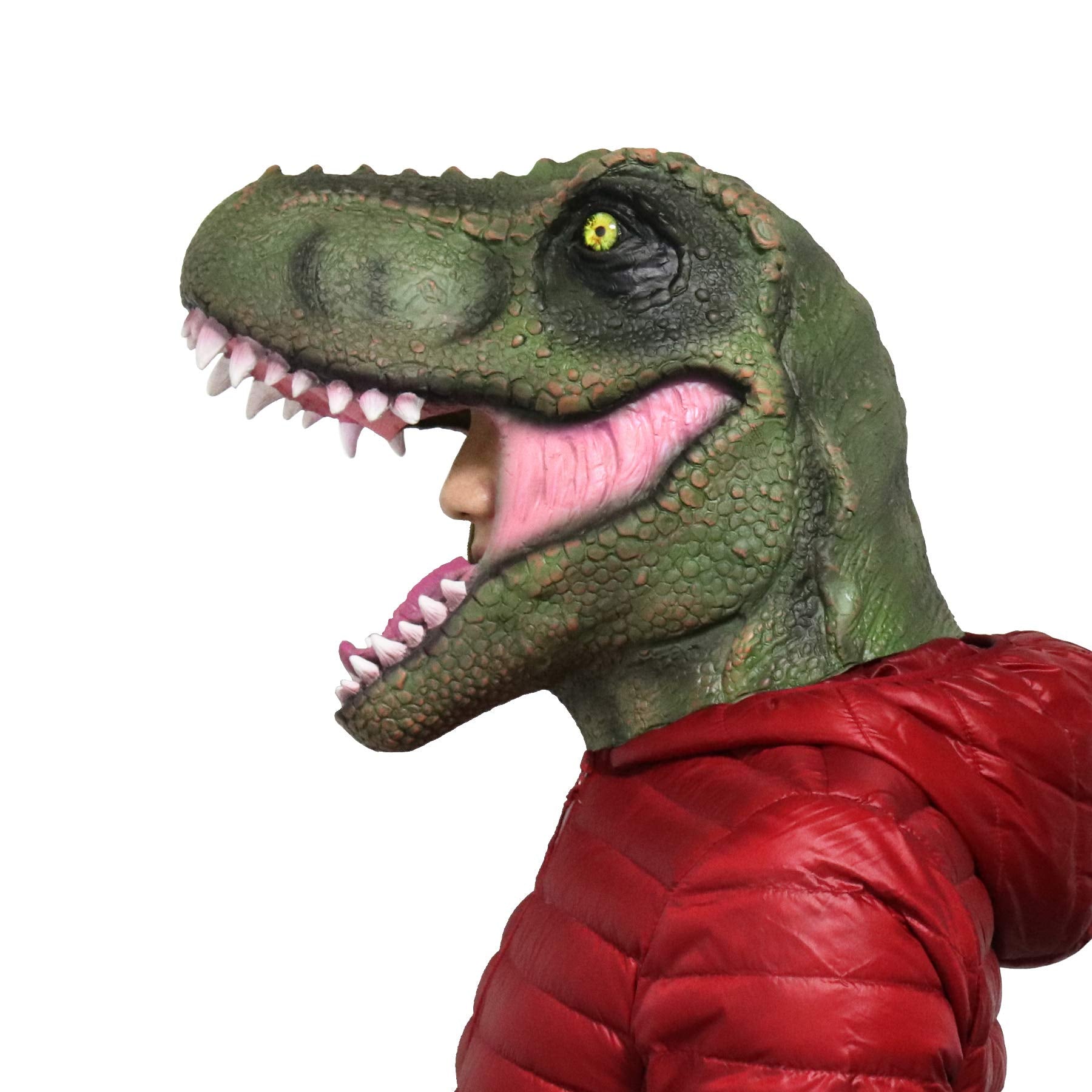 LarpGears T-Rex head mask mouth and nose openings support easy breathing