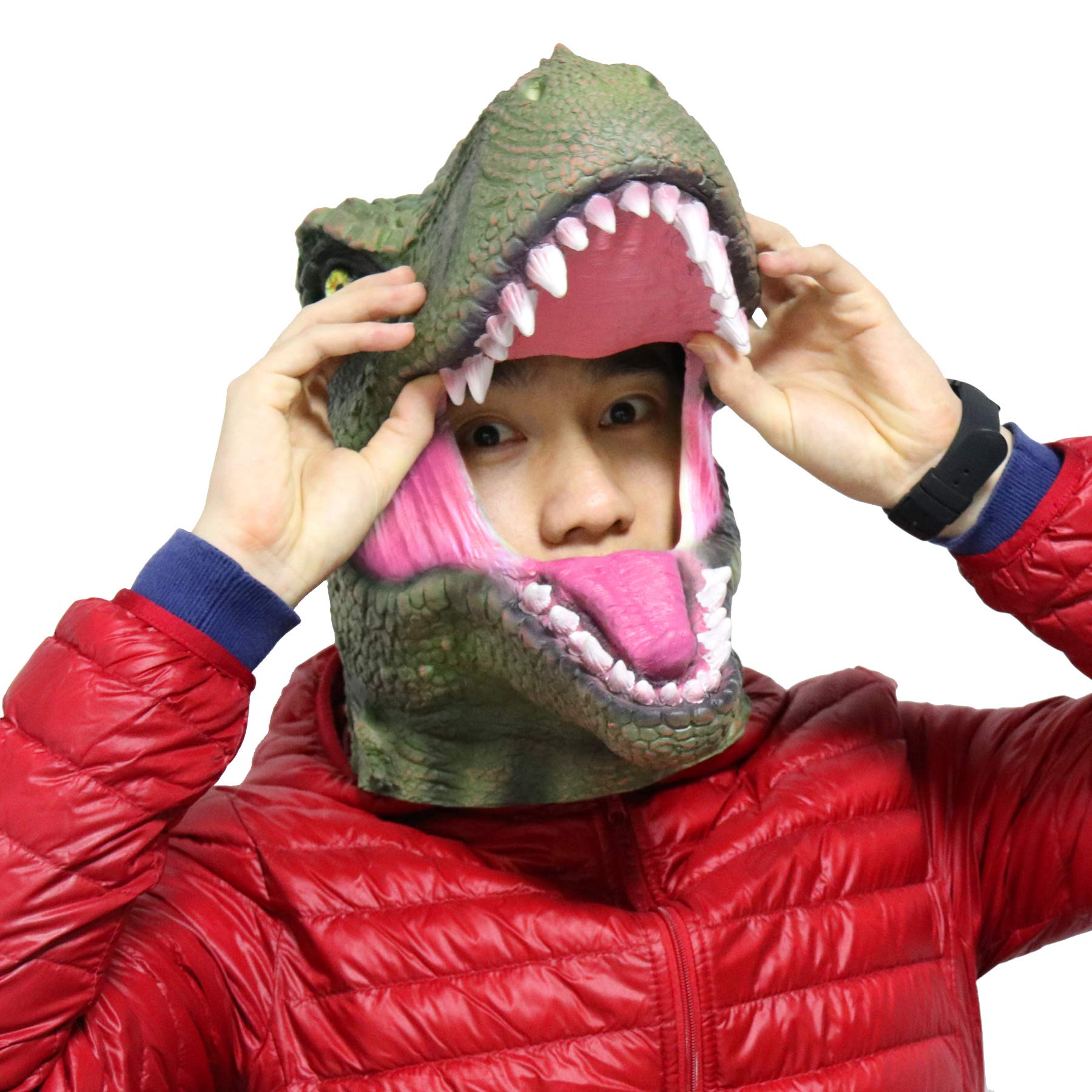 LarpGears T-Rex head mask perfect for Halloween and cosplay ideas