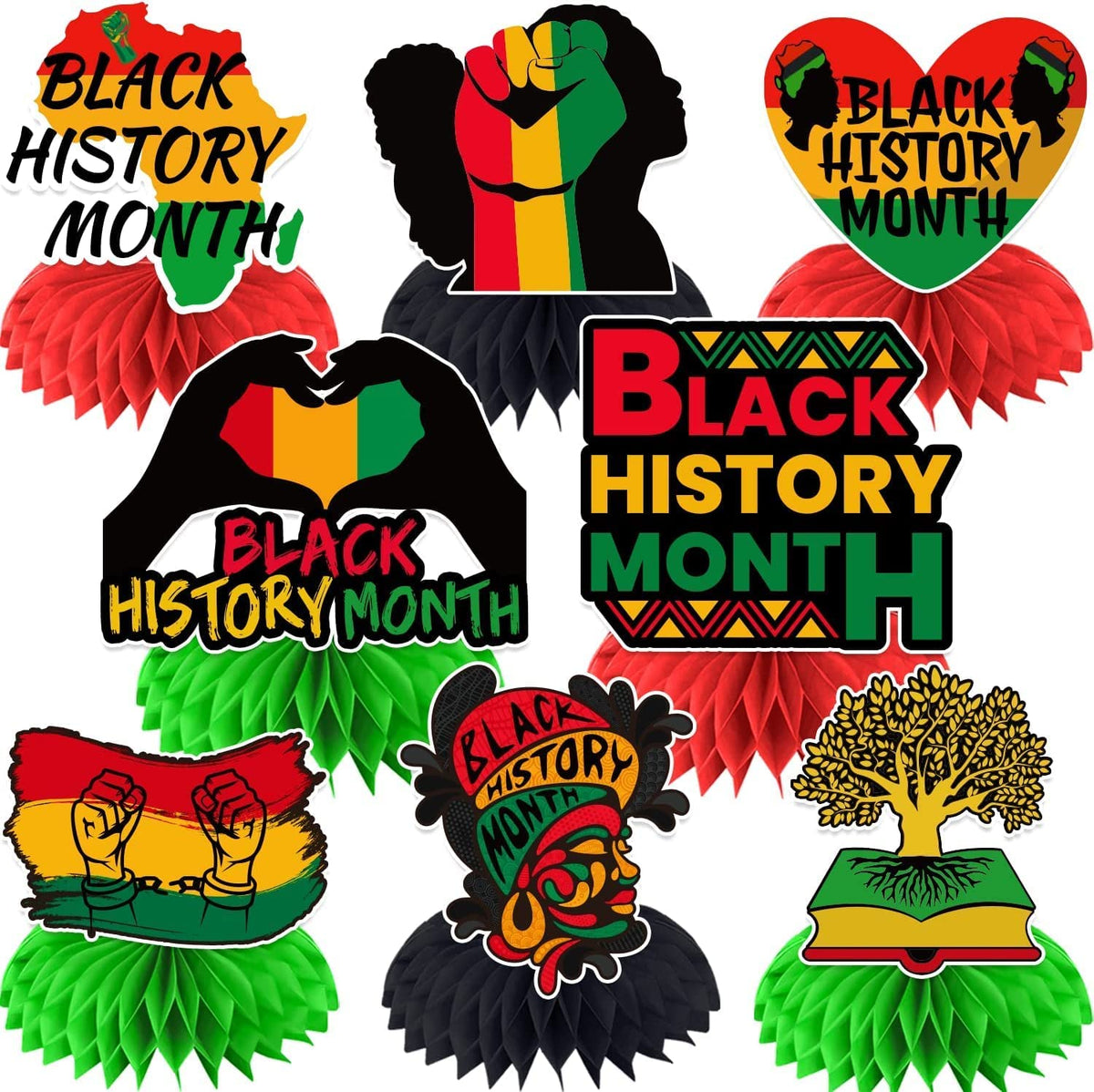 LARRAZABAL African map honeycomb centerpiece for Black History Month celebrations