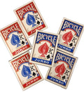 Las Vegas Poker Chips Bicycle jumbo index cards in red and blue, ideal for home poker games.