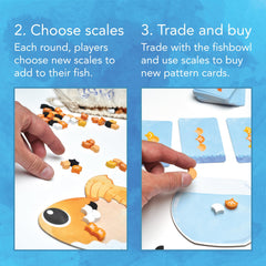Last Night Games The Finest Fish die-cut boards with distinct goldfish themes