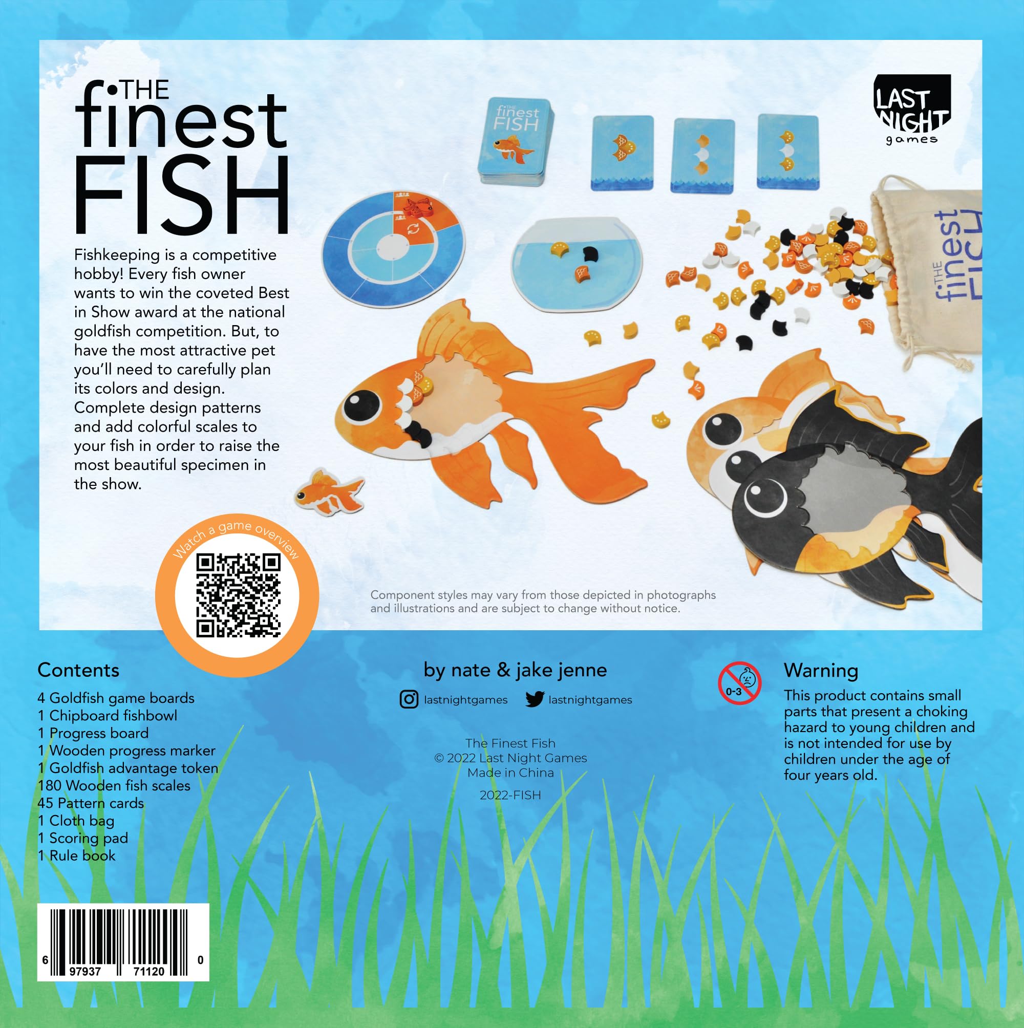 Last Night Games The Finest Fish play scene showing a family-friendly setup
