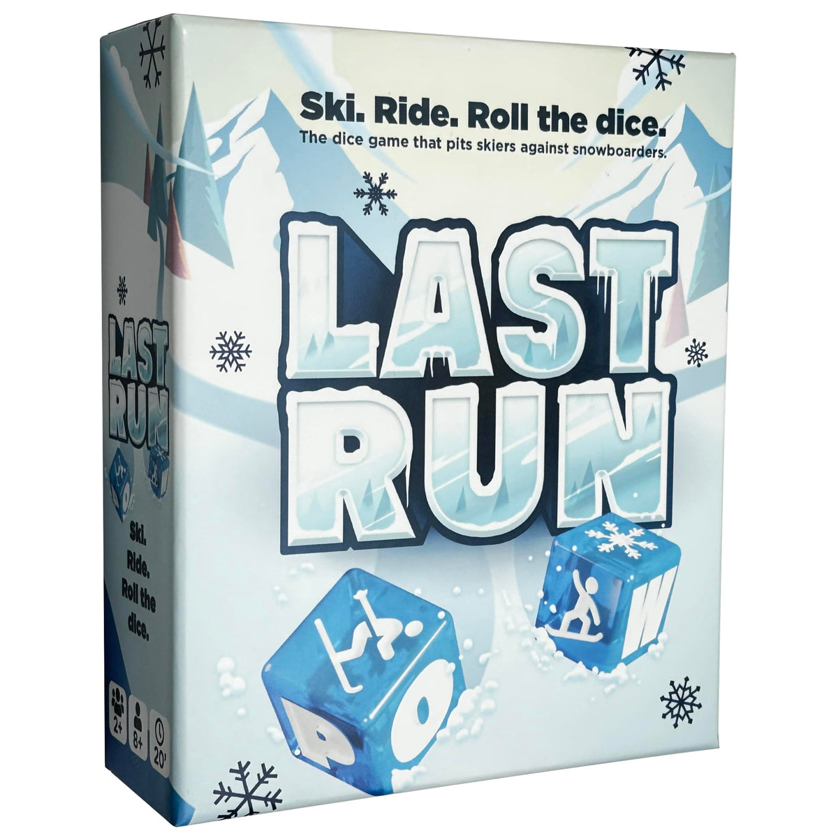 Last Run: close-up of premium POW dice for table play