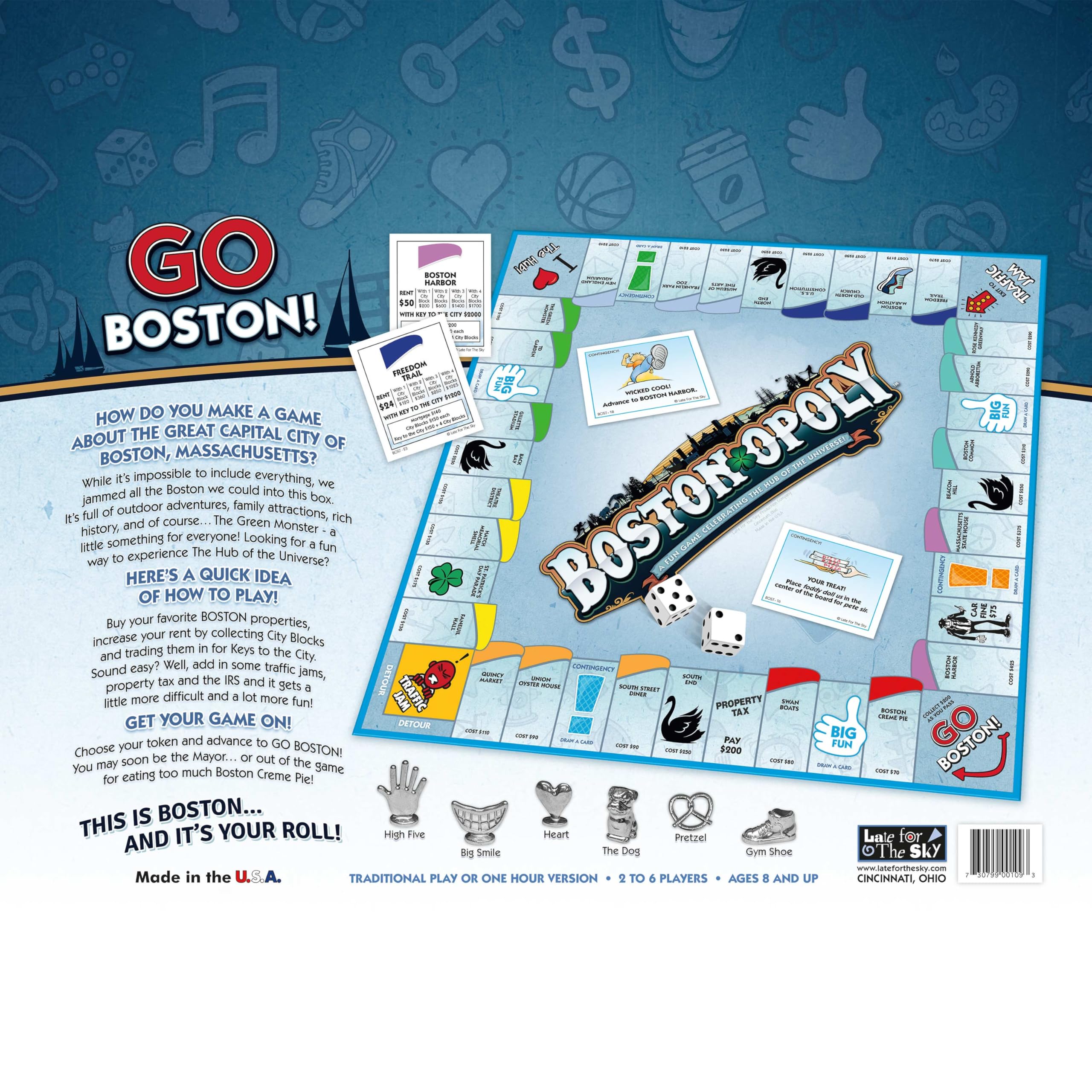 Late for the Sky Boston-Opoly box packaging, ready for gifting