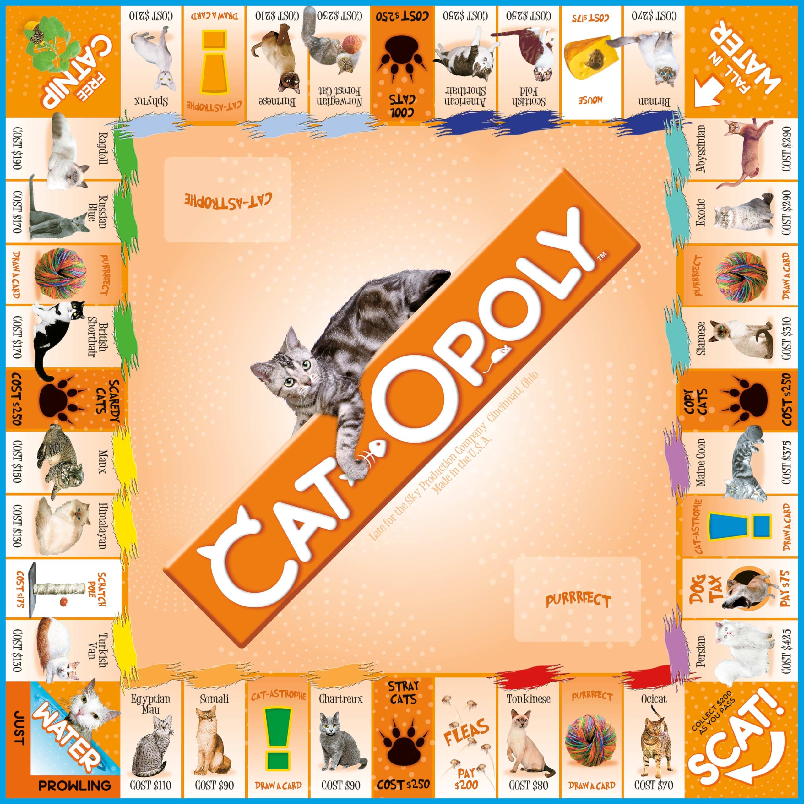 CAT-opoly yarn ball token enriching the feline theme of play