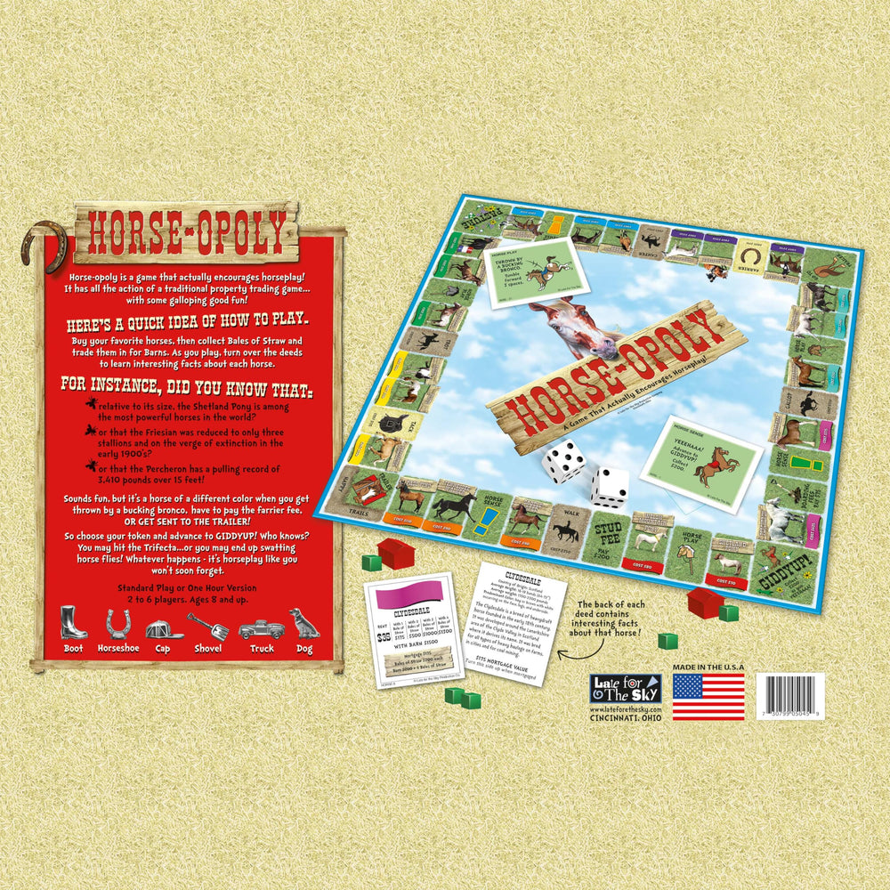 Late for the Sky Horse-Opoly packaging ready for gift nights