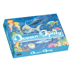Late for the Sky Ocean-Opoly board game setup with tokens ready for family play.