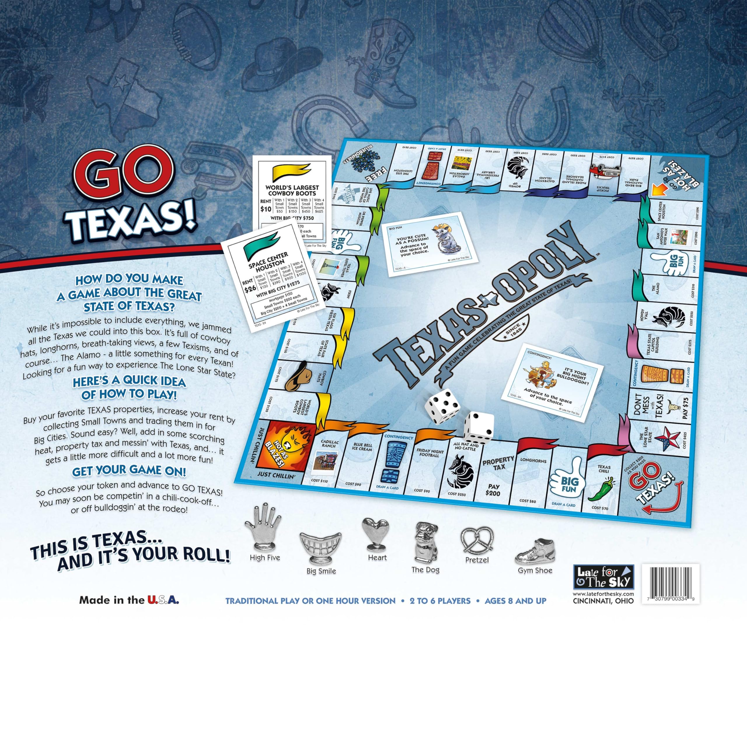 Late for the Sky Texas-opoly laptop token for modern strategy