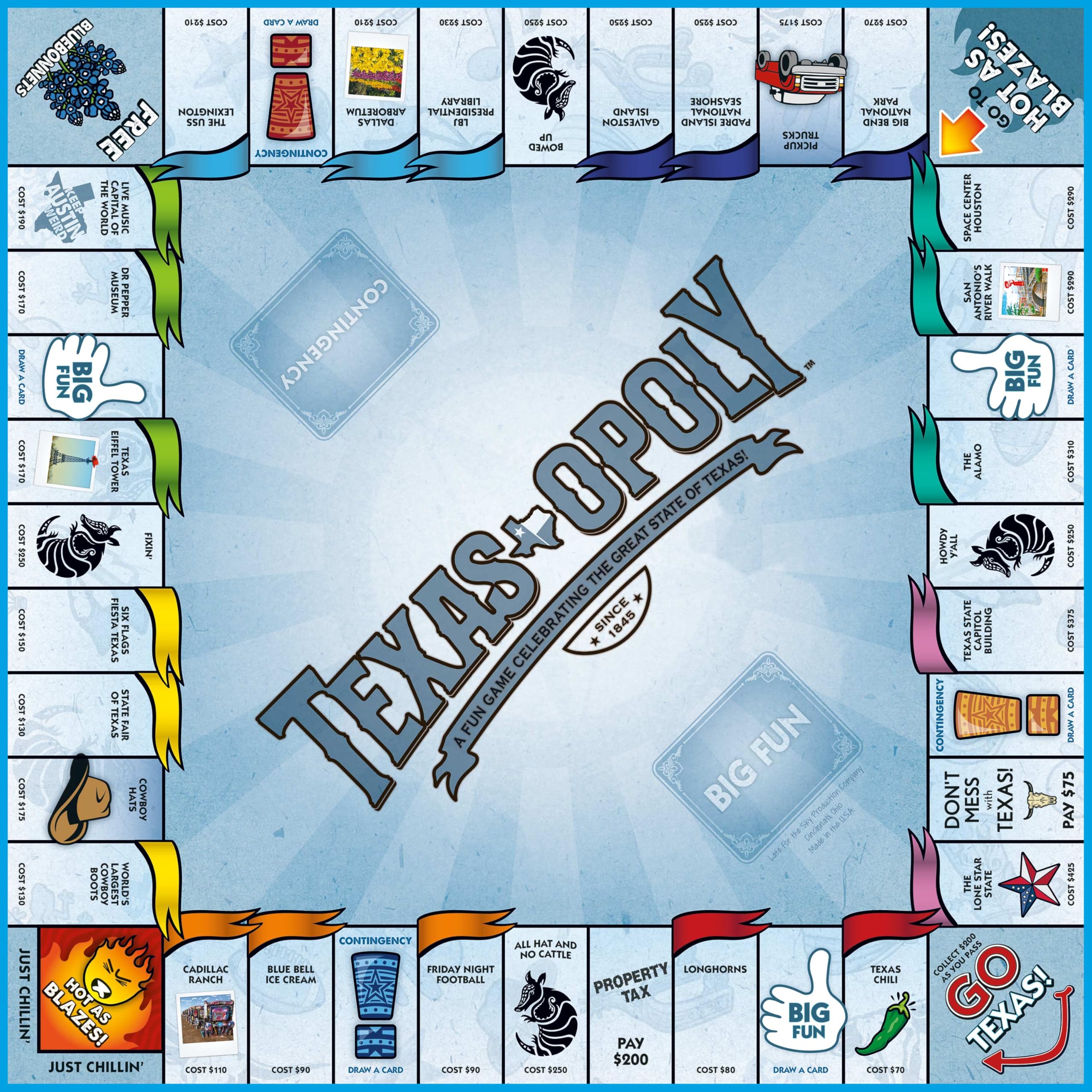 Late for the Sky Texas-opoly longhorn token for iconic Texas flair