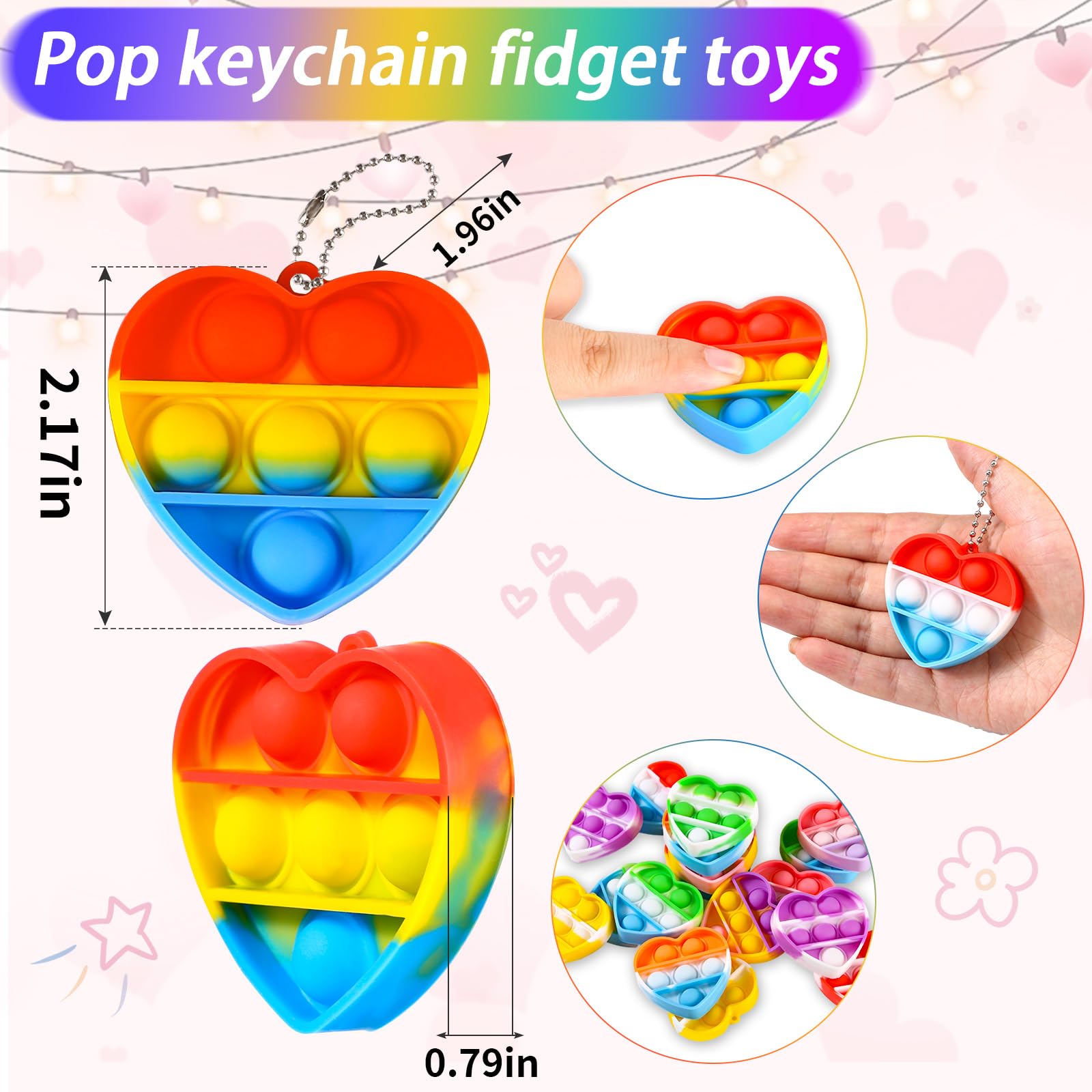 Lateefah Valentines heart-shape pop toys deliver tactile fun for kids.