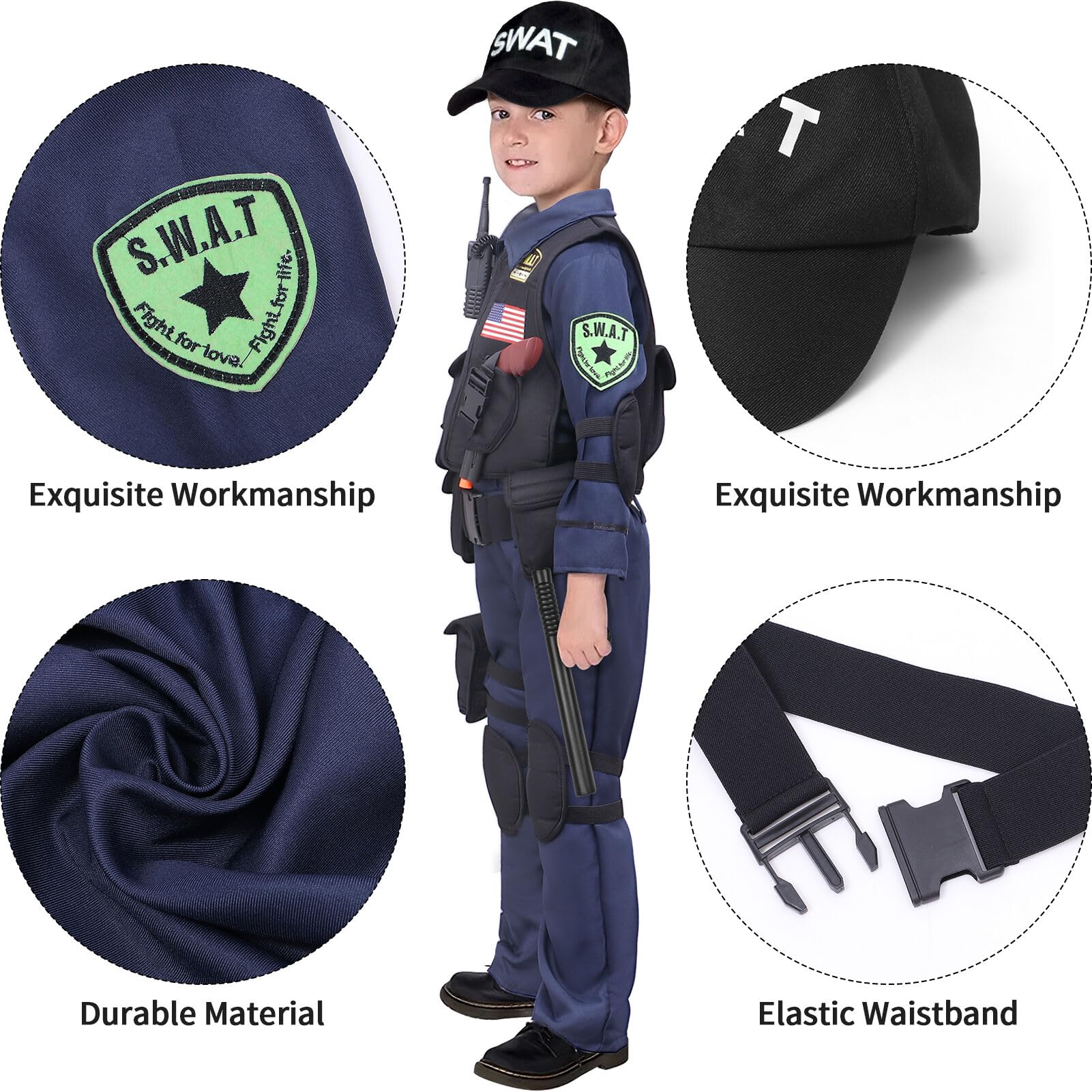 Latocos SWAT hat, sunglasses, and badge complete the look