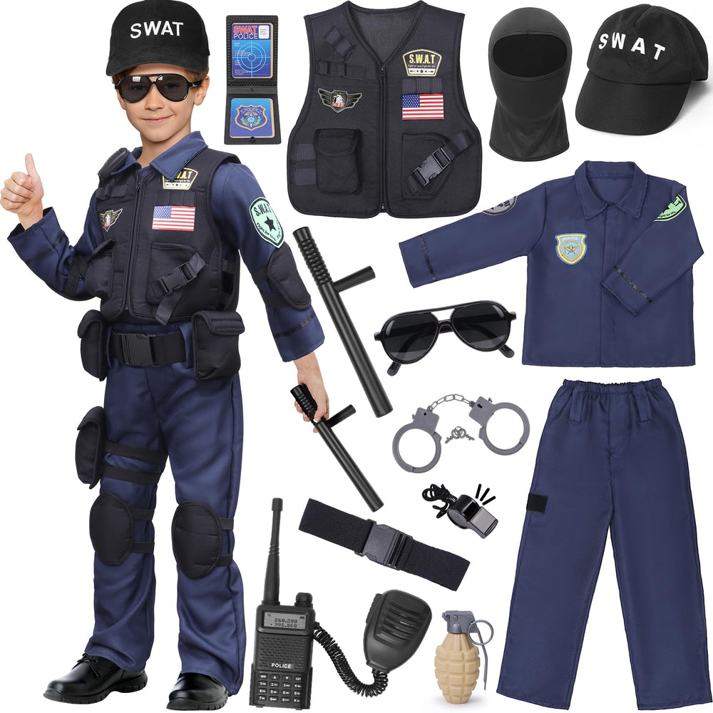 Latocos SWAT police costume kit front view for imaginative play