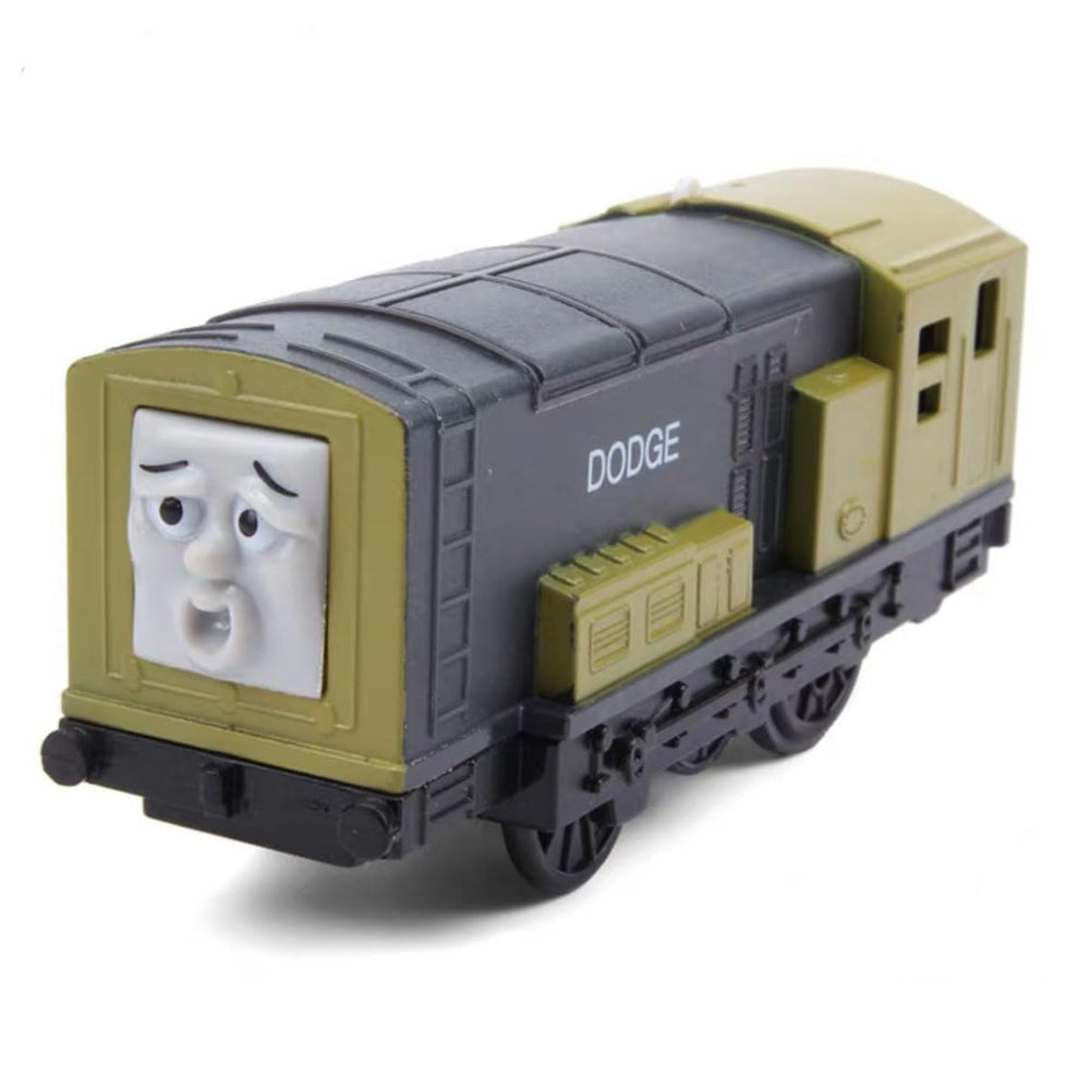 LATUROP Thomas train engine front view, smooth glide with sliding wheels for play.