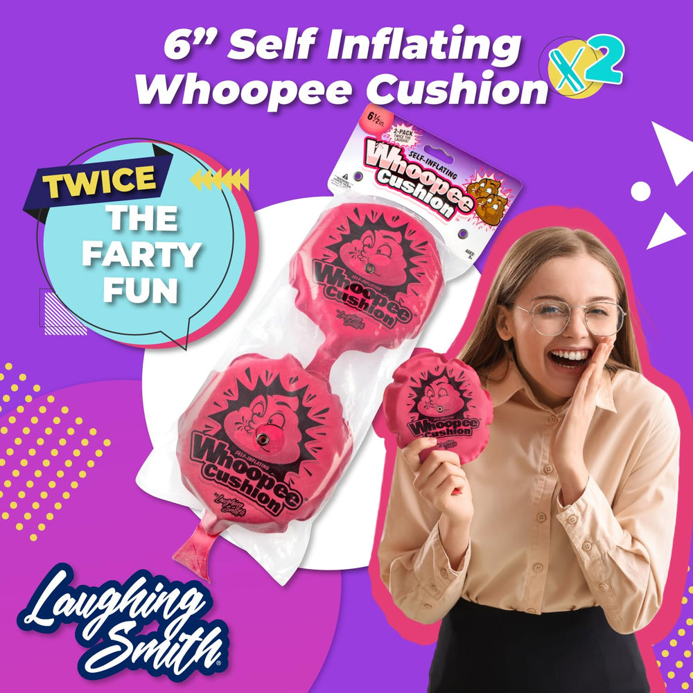 Laughing Smith two-pack whoopee cushion for easy pranks and repeat laughs.