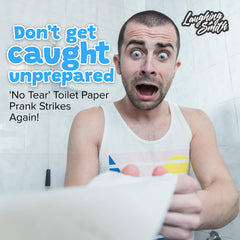 Laughing Smith No Tear Prank Toilet Paper unrolling demo, captures suspense and reveal in videos.