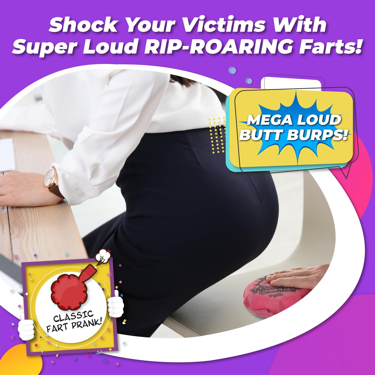 Laughing Smith durable rubber cushion designed for long-lasting prank sessions.