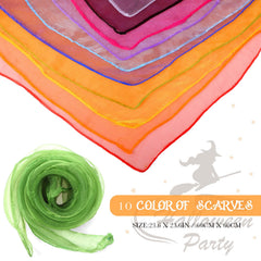 Laumoi colorful polyester scarves add vibrant color and versatility for costumes.