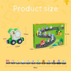 Lauon wooden train track components showcase durable construction for lasting fun.