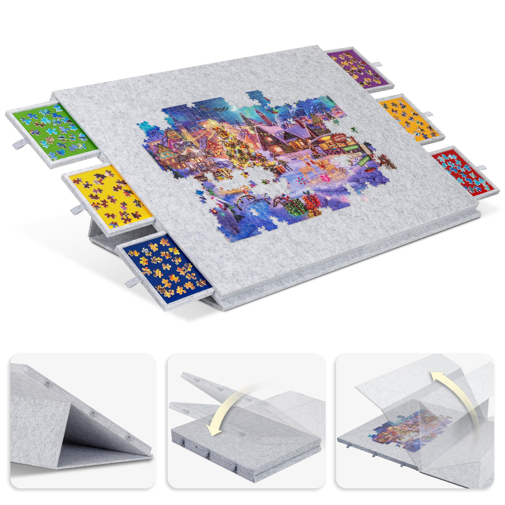 Lavievert 2000-piece puzzle board with tilting stand supports comfortable puzzling sessions