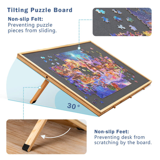 Lavievert 360-degree puzzle table on wheels for easy access to every corner