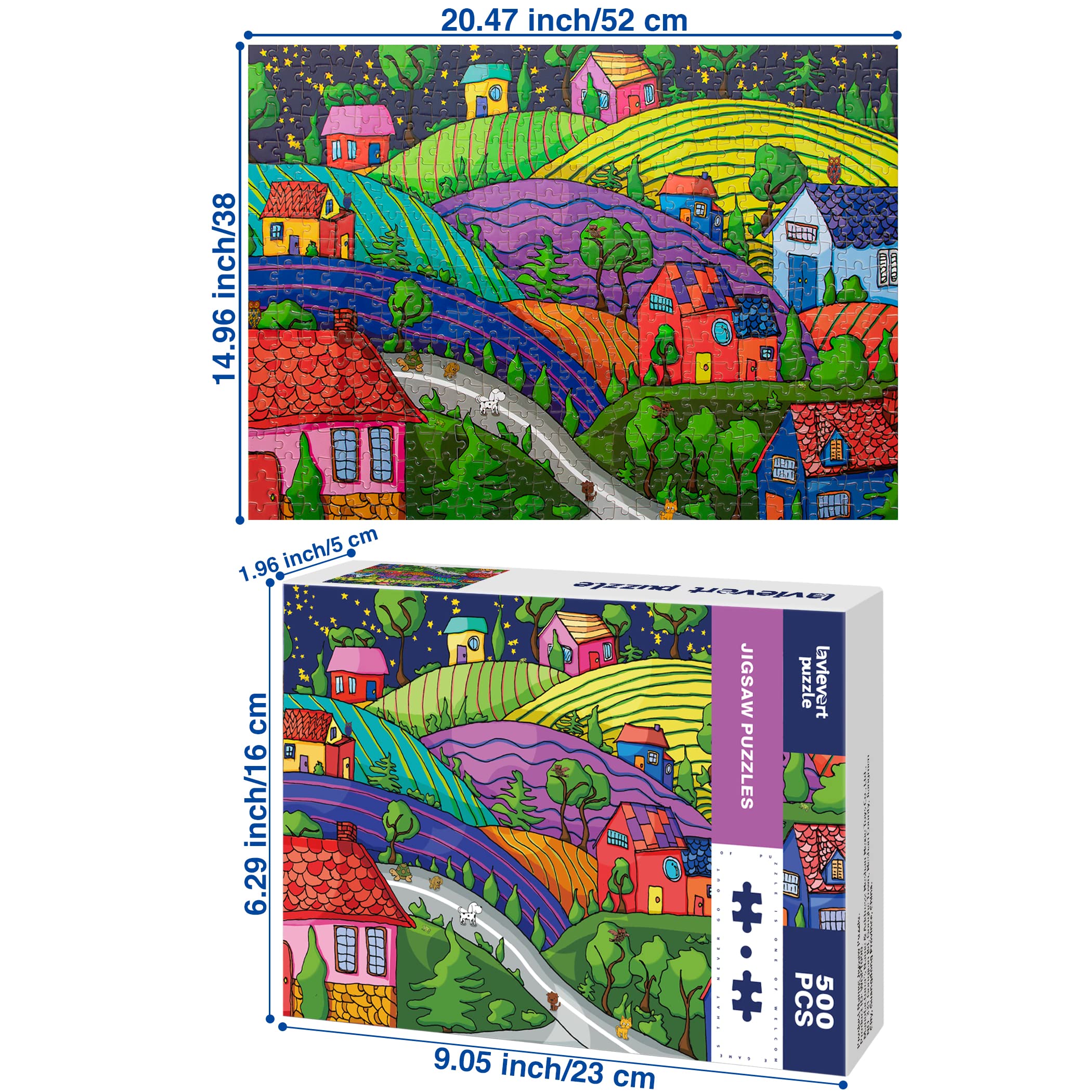 Lavievert 500pc puzzle: unique cut pieces improve alignment and satisfying solving