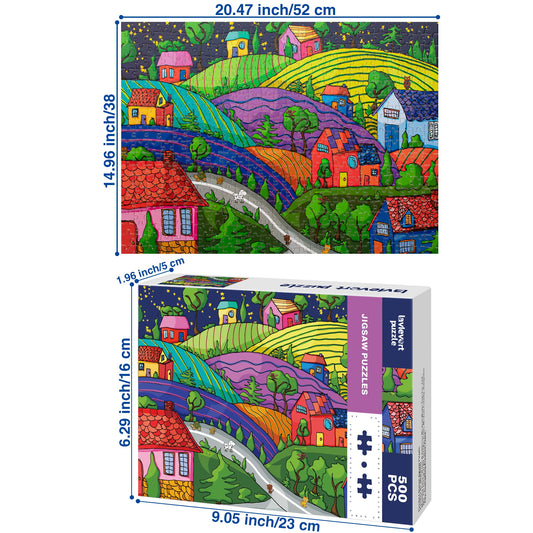 Lavievert 500pc puzzle: unique cut pieces improve alignment and satisfying solving